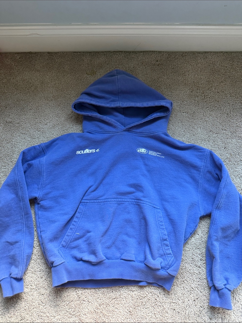 Aviator Nation Royal Blue Hooded Crewneck Sweatshirt